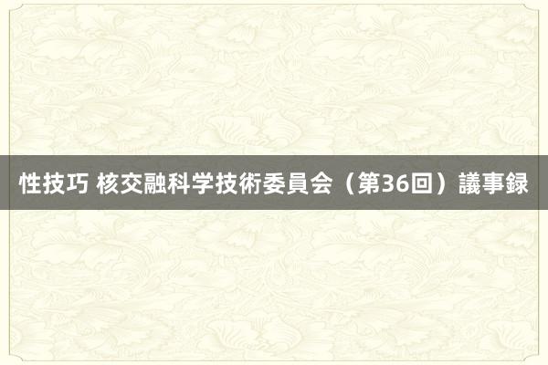 性技巧 核交融科学技術委員会（第36回）議事録