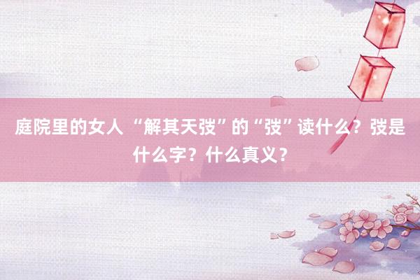 庭院里的女人 “解其天弢”的“弢”读什么？弢是什么字？什么真义？