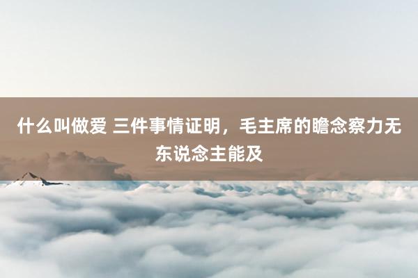 什么叫做爱 三件事情证明，毛主席的瞻念察力无东说念主能及