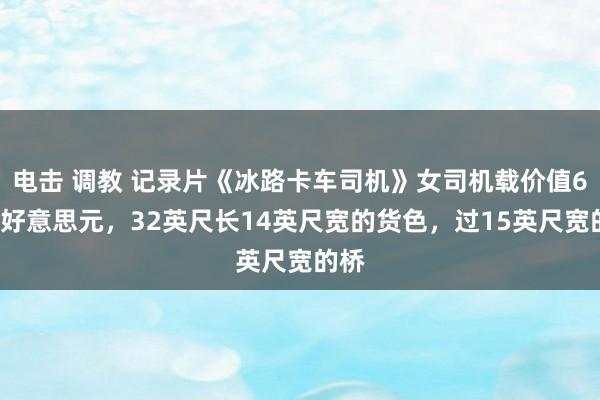 电击 调教 记录片《冰路卡车司机》女司机载价值60万好意思元，32英尺长14英尺宽的货色，过15英尺宽的桥